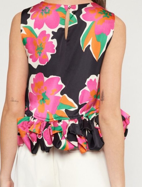 Abstract Floral with ruffle hem