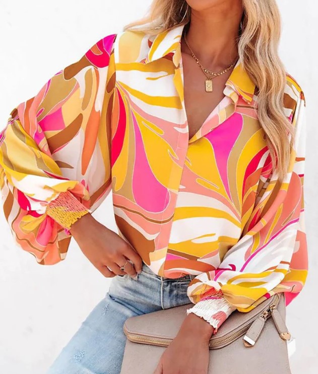 Swirl Abstract Print Top