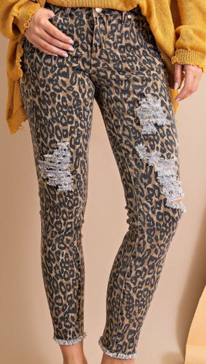 Leopard Print Stretch Jean